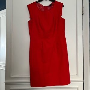 Tahari Fire 🔥 Red Dress with Lace detail back. Size 12.